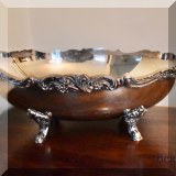 S21. Wallace silverplate footed centerpiece bowl. Some corrosion in bottom. 4.5”h x 13”w x 9”d - $28 